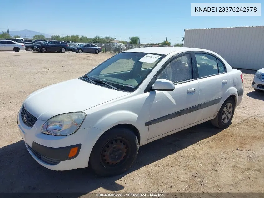 KNADE123376242978 2007 Kia Rio Lx