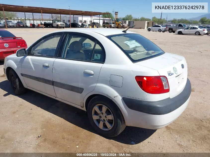 KNADE123376242978 2007 Kia Rio Lx