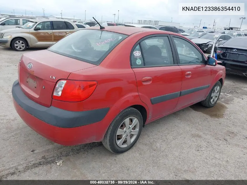 KNADE123386354410 2008 Kia Rio Lx