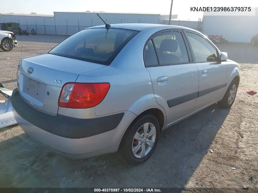 KNADE123986379375 2008 Kia Rio Lx