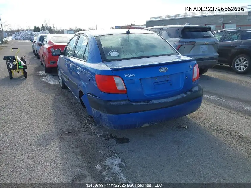 KNADE223796562636 2009 Kia Rio Lx/Sx