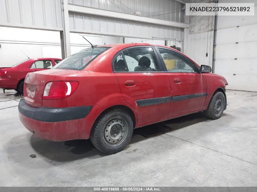 KNADE223796521892 2009 Kia Rio Lx