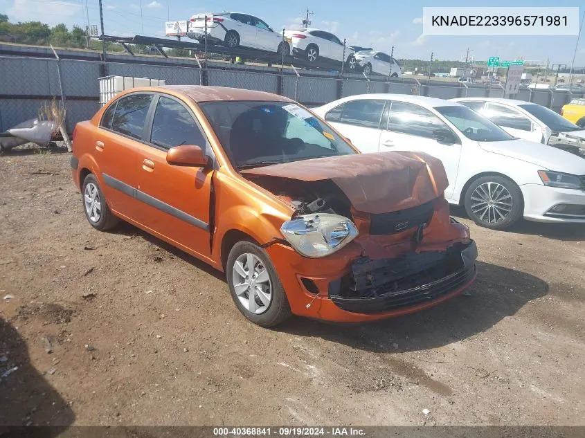 KNADE223396571981 2009 Kia Rio Lx