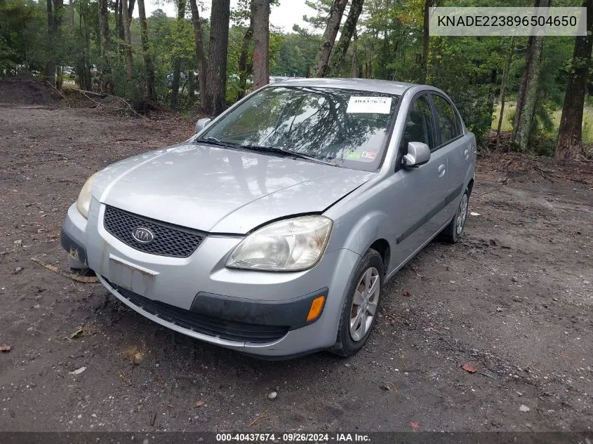 KNADE223896504650 2009 Kia Rio Lx/Sx