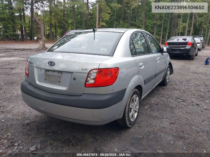 KNADE223896504650 2009 Kia Rio Lx/Sx