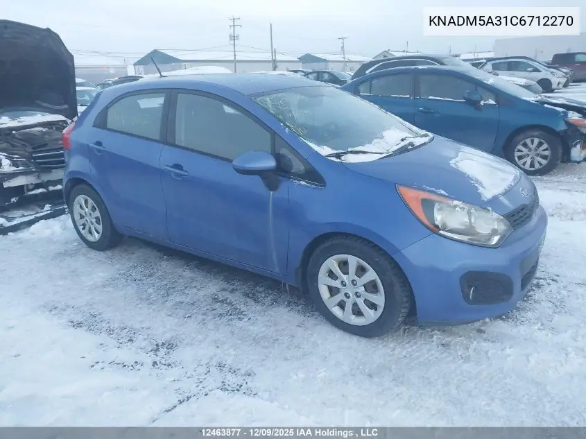 KNADM5A31C6712270 2012 Kia Rio Lx