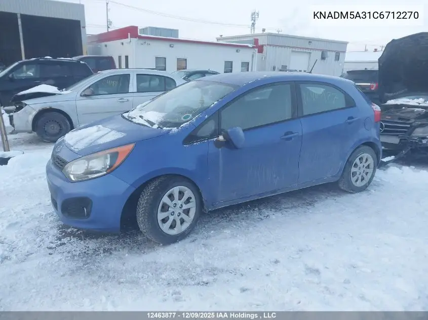 KNADM5A31C6712270 2012 Kia Rio Lx
