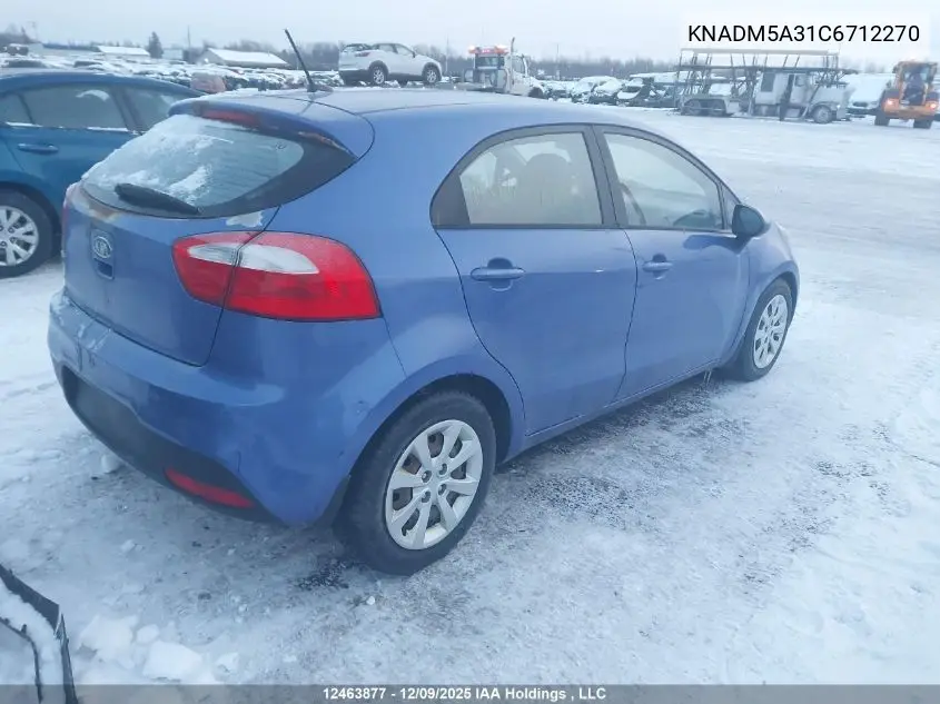 KNADM5A31C6712270 2012 Kia Rio Lx