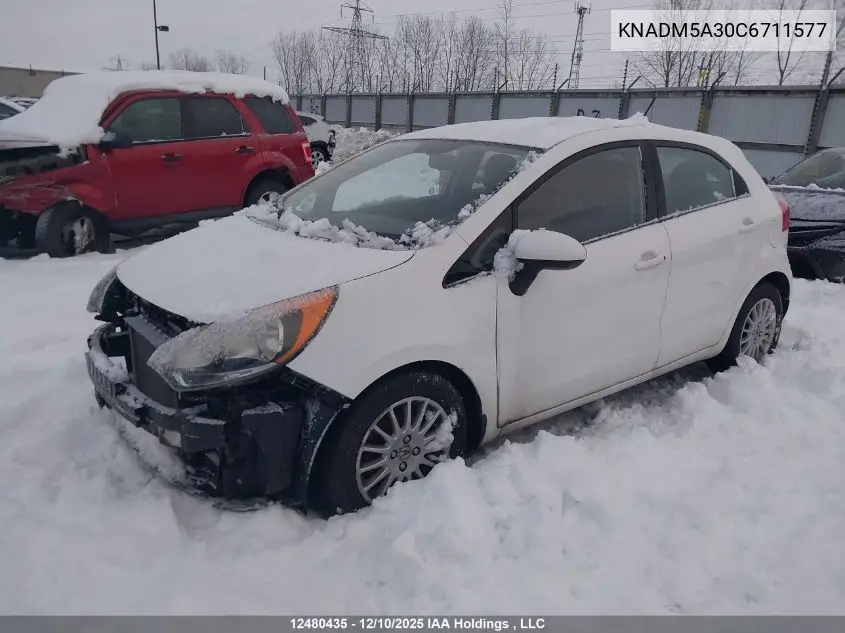KNADM5A30C6711577 2012 Kia Rio Ex/Lx/Lx+/Sx