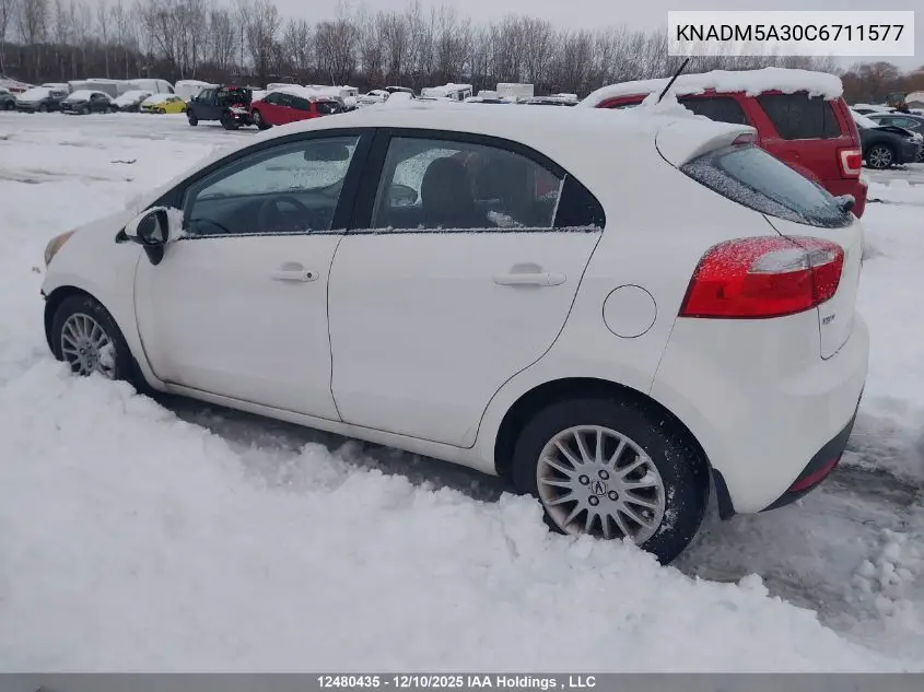 KNADM5A30C6711577 2012 Kia Rio Ex/Lx/Lx+/Sx