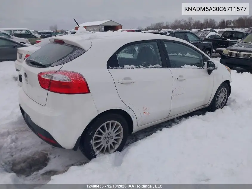 KNADM5A30C6711577 2012 Kia Rio Ex/Lx/Lx+/Sx