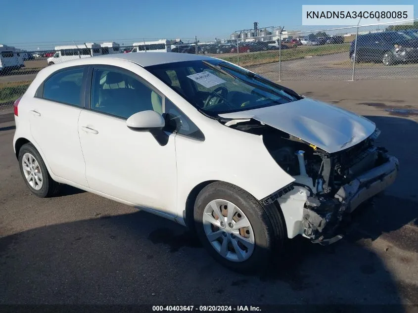 KNADN5A34C6080085 2012 Kia Rio5 Ex