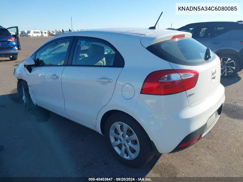 KNADN5A34C6080085 2012 Kia Rio5 Ex