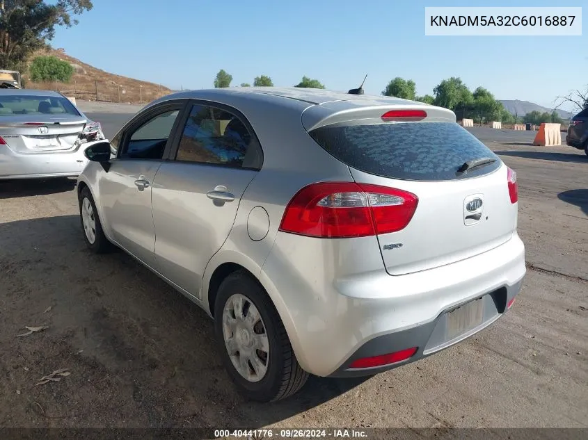 KNADM5A32C6016887 2012 Kia Rio5 Lx