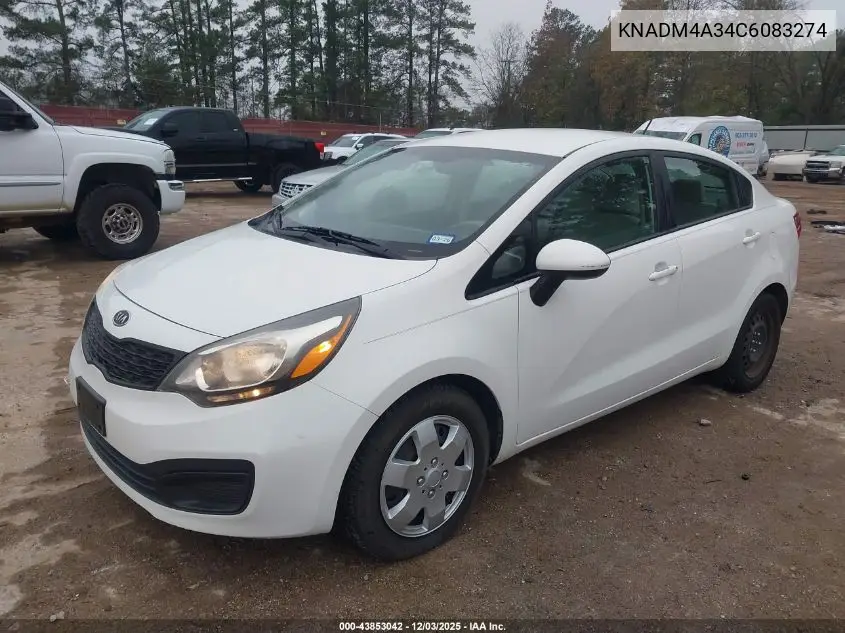 KNADM4A34C6083274 2012 Kia Rio Lx