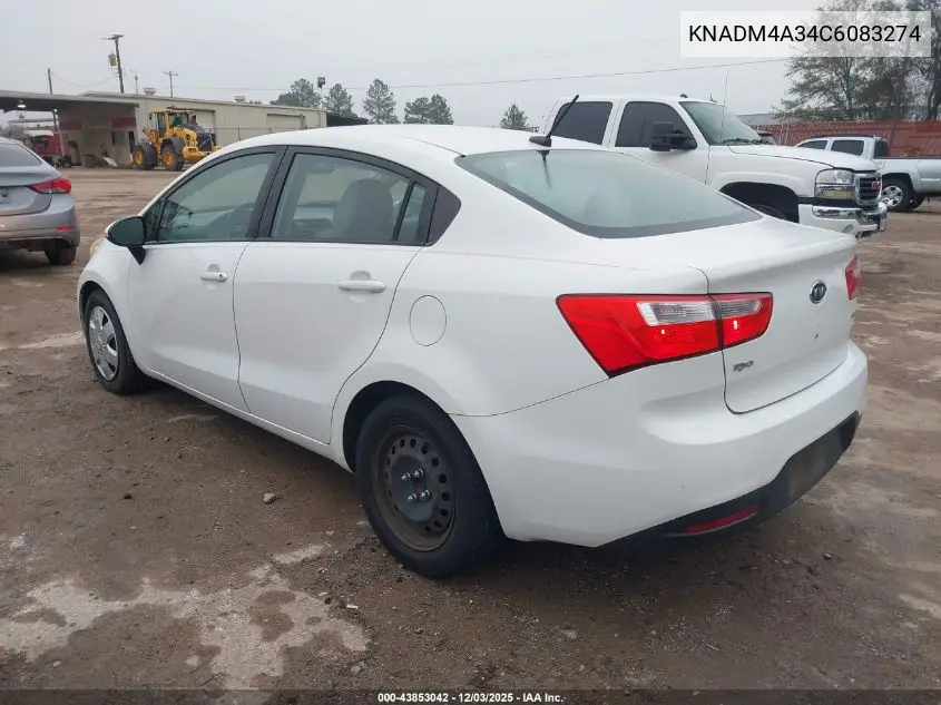 KNADM4A34C6083274 2012 Kia Rio Lx