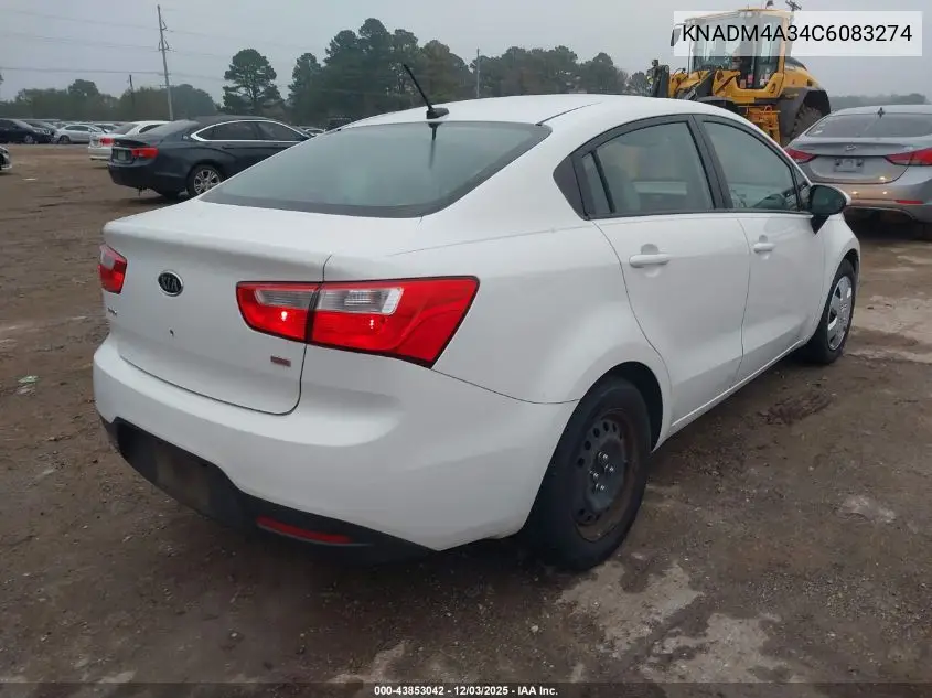 KNADM4A34C6083274 2012 Kia Rio Lx