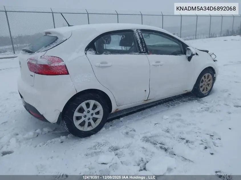 KNADM5A34D6892068 2013 Kia Rio Lx