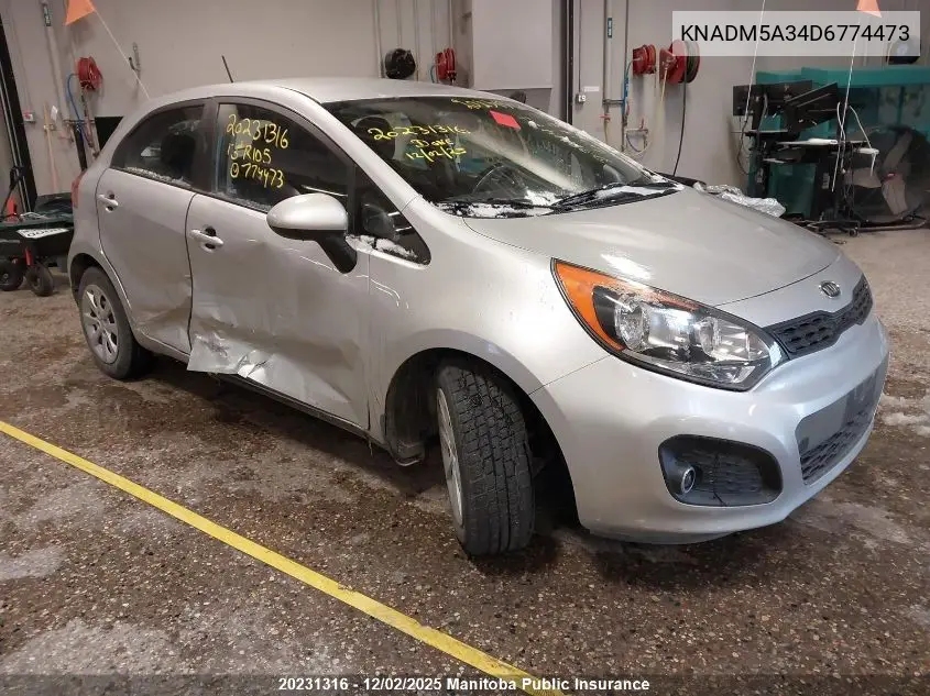 KNADM5A34D6774473 2013 Kia Rio 5 Lx