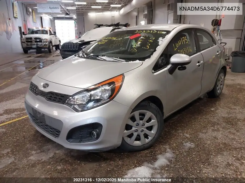 KNADM5A34D6774473 2013 Kia Rio 5 Lx