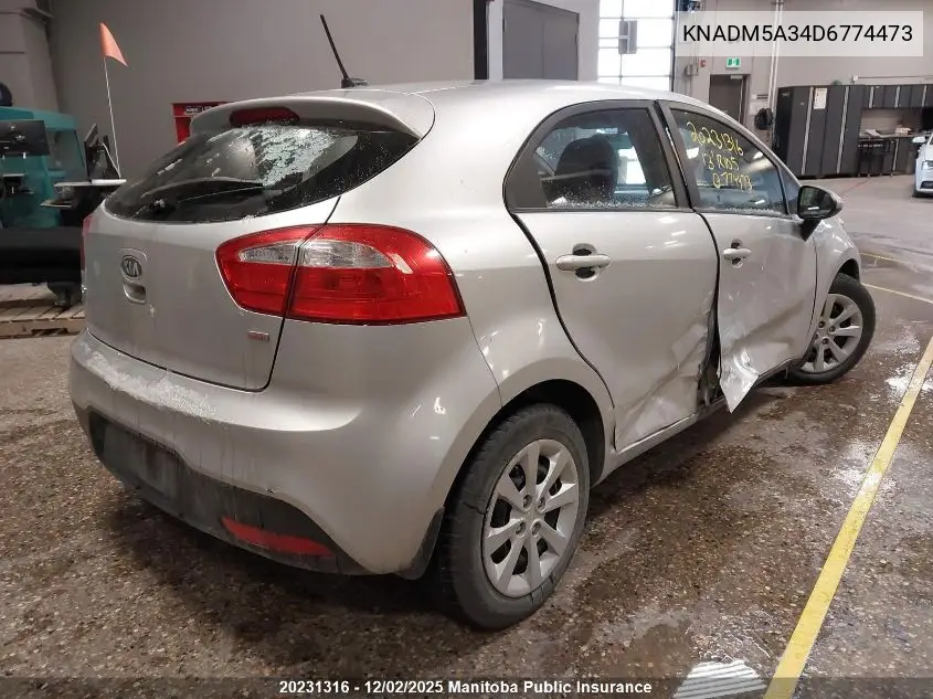 KNADM5A34D6774473 2013 Kia Rio 5 Lx
