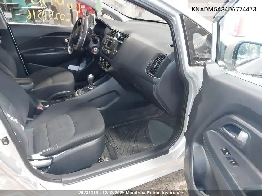 KNADM5A34D6774473 2013 Kia Rio 5 Lx