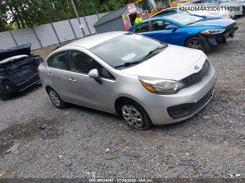 KNADM4A33D6111258 2013 Kia Rio Lx