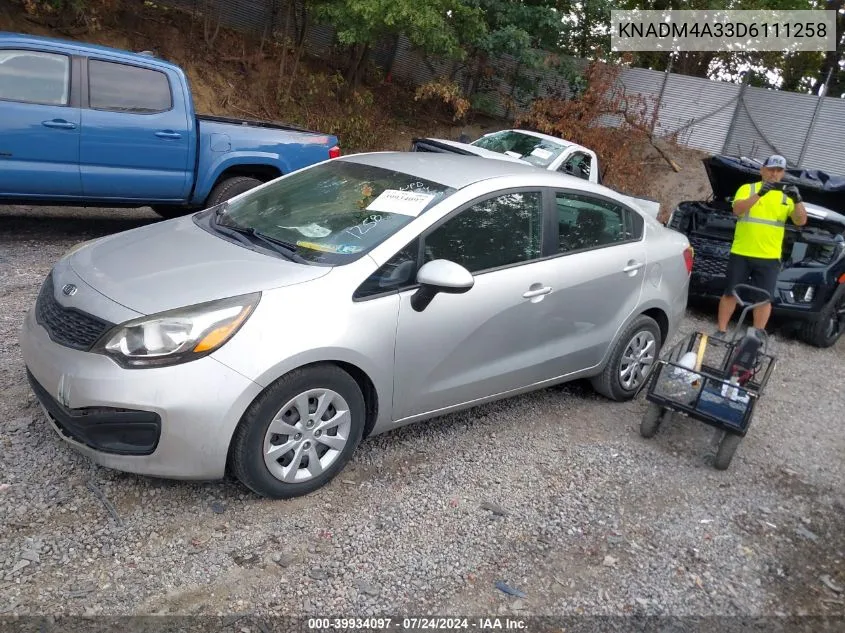 KNADM4A33D6111258 2013 Kia Rio Lx