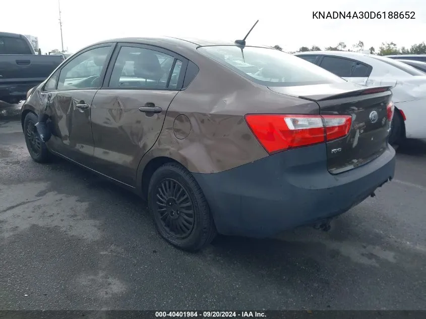 KNADN4A30D6188652 2013 Kia Rio Ex