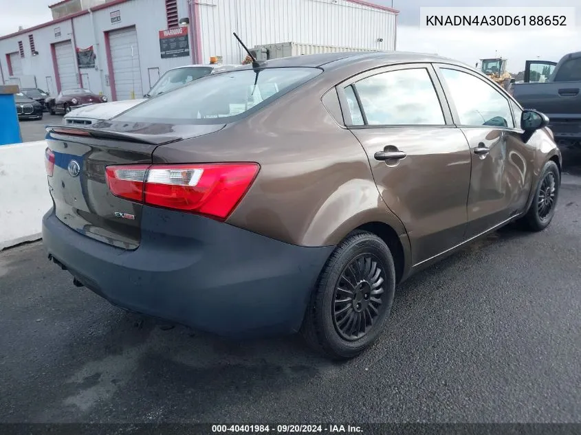 KNADN4A30D6188652 2013 Kia Rio Ex