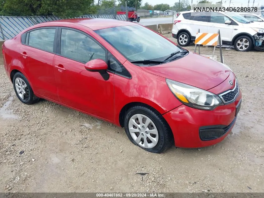 KNADN4A34D6280878 2013 Kia Rio Ex