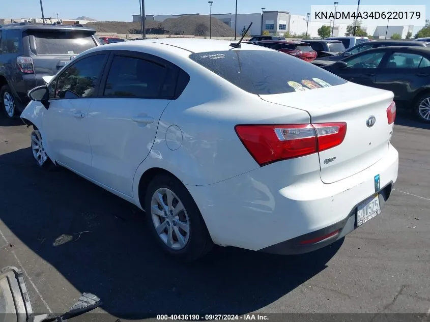 KNADM4A34D6220179 2013 Kia Rio Lx