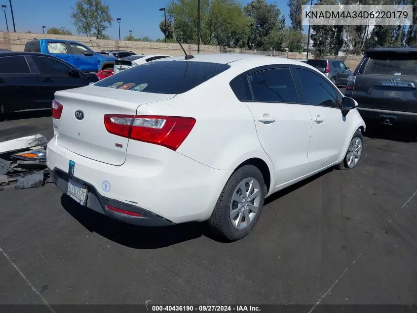 KNADM4A34D6220179 2013 Kia Rio Lx