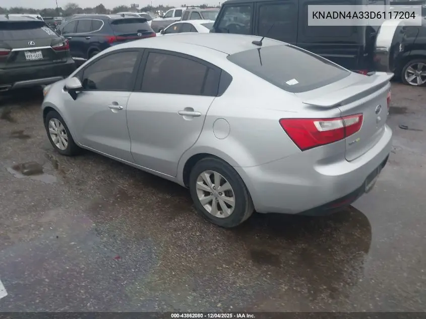 KNADN4A33D6117204 2013 Kia Rio Ex