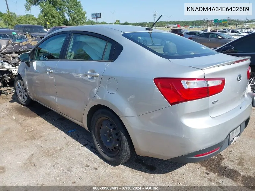 KNADM4A34E6402689 2014 Kia Rio Lx