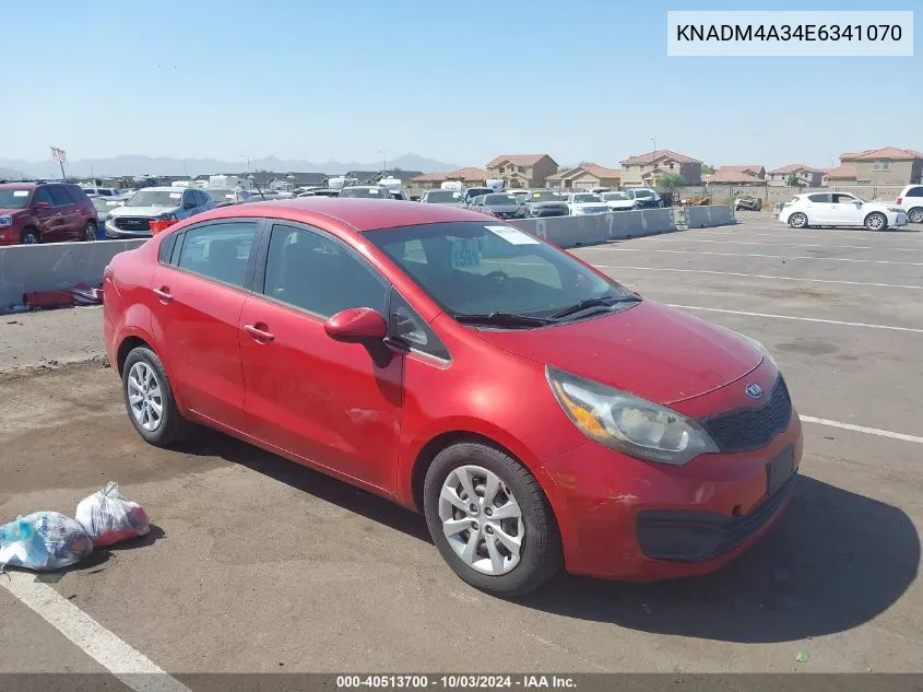 KNADM4A34E6341070 2014 Kia Rio Lx