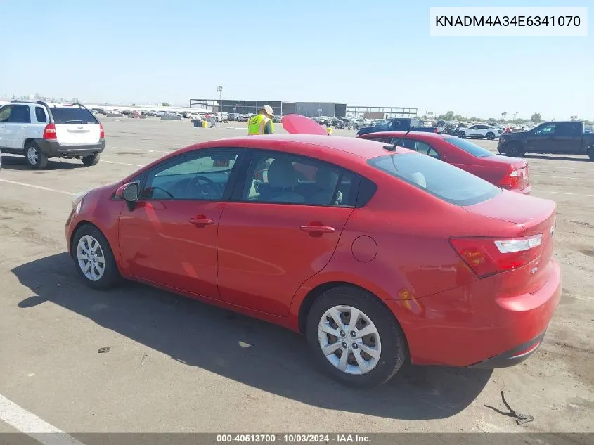 KNADM4A34E6341070 2014 Kia Rio Lx