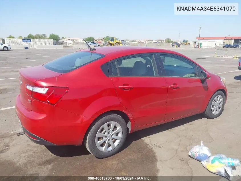 KNADM4A34E6341070 2014 Kia Rio Lx