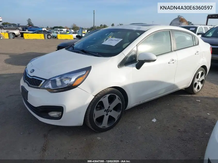 KNADN4A30E6360597 2014 Kia Rio Sx