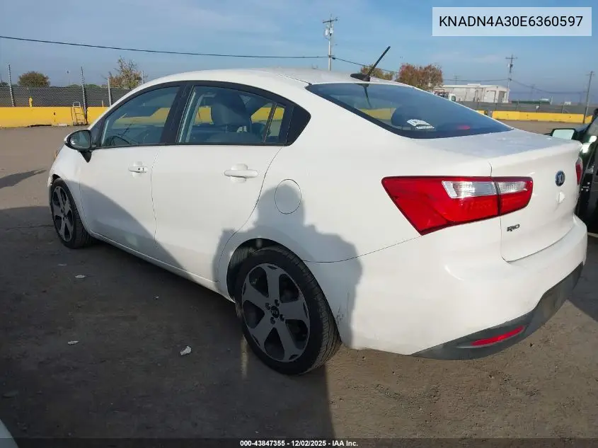 KNADN4A30E6360597 2014 Kia Rio Sx