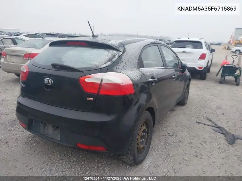 KNADM5A35F6715869 2015 Kia Rio Lx