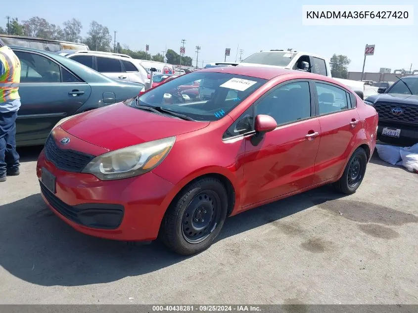 KNADM4A36F6427420 2015 Kia Rio Lx