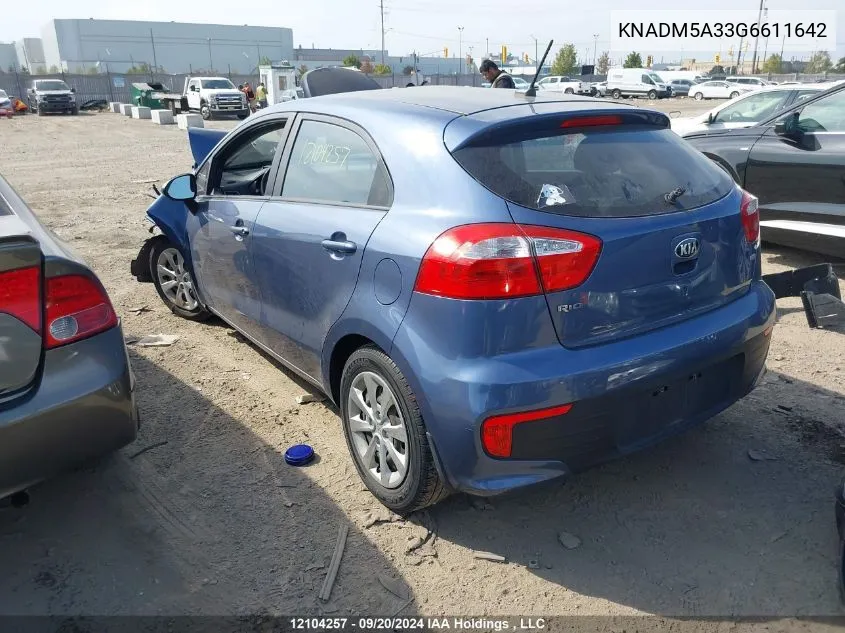 KNADM5A33G6611642 2016 Kia Rio