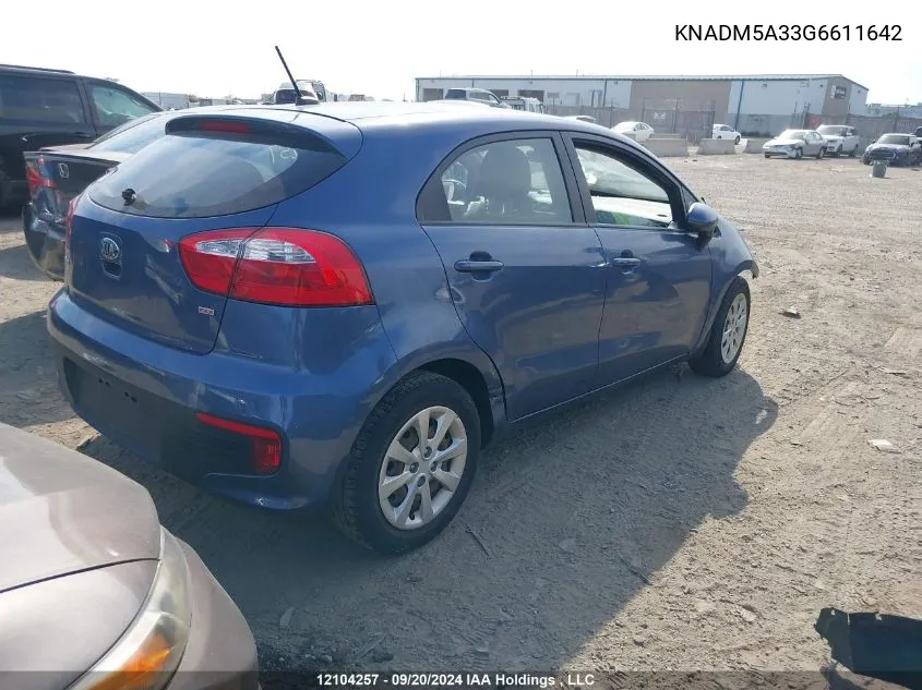 KNADM5A33G6611642 2016 Kia Rio