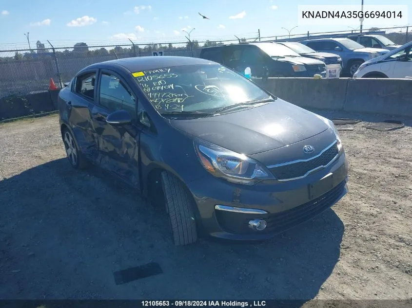 KNADN4A35G6694014 2016 Kia Rio