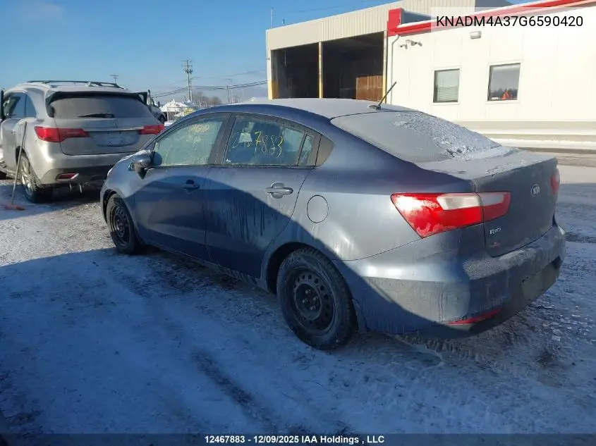 KNADM4A37G6590420 2016 Kia Rio Ex/Ex+ W/Sunroof/Lx/Lx+/Lx+ Eco/Sx