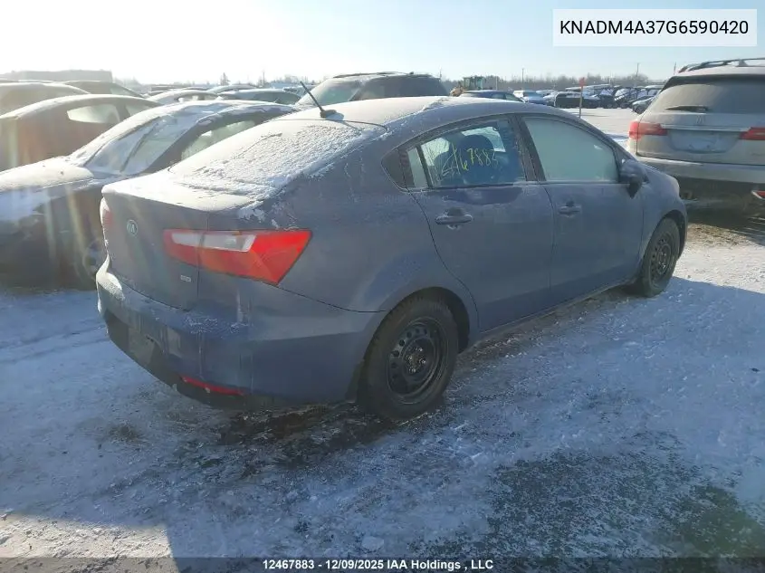 KNADM4A37G6590420 2016 Kia Rio Ex/Ex+ W/Sunroof/Lx/Lx+/Lx+ Eco/Sx