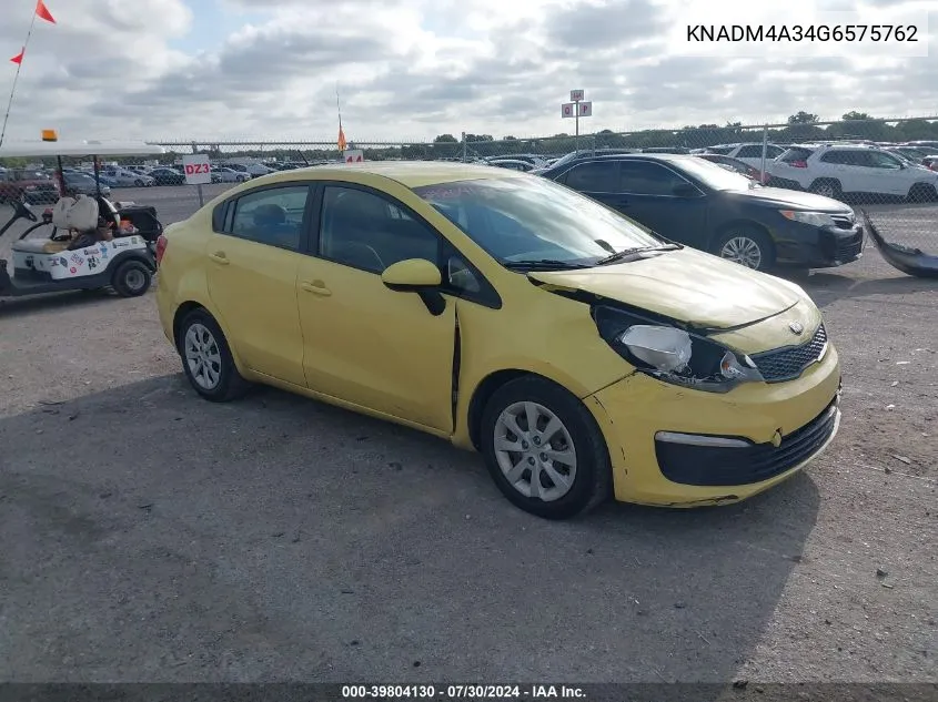 KNADM4A34G6575762 2016 Kia Rio Lx