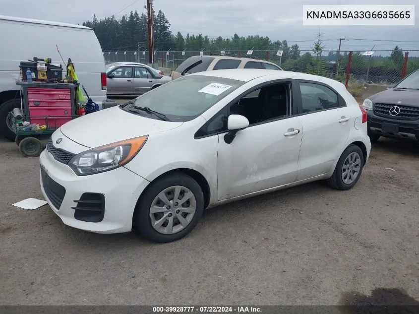 KNADM5A33G6635665 2016 Kia Rio Lx