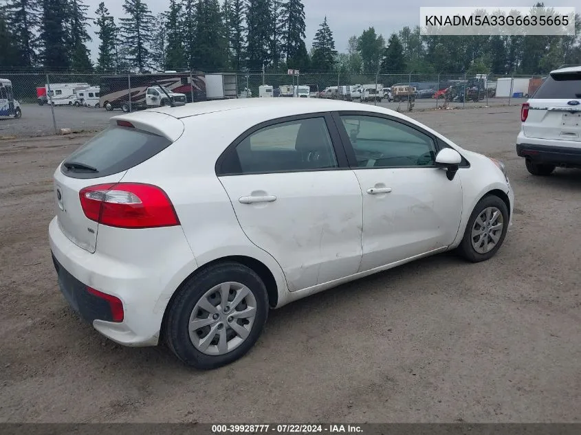 KNADM5A33G6635665 2016 Kia Rio Lx